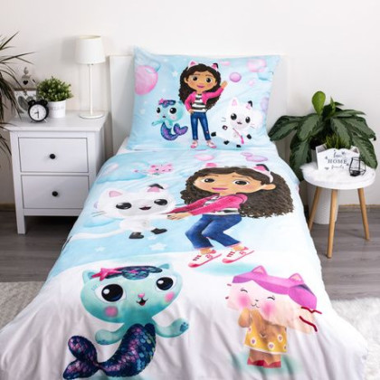 Obliečky Gabby´s Dollhouse "bubbles" 140 x 200, 70 x 90 cm Jerry Fabrics