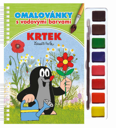 Omaľovánky s vodovými farbami a štetcom Krtko 3