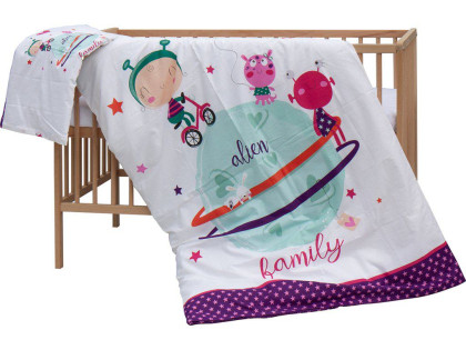 Detská postieľka s kompletnou výbavou 120 x 60 cm, Moly Scarlett