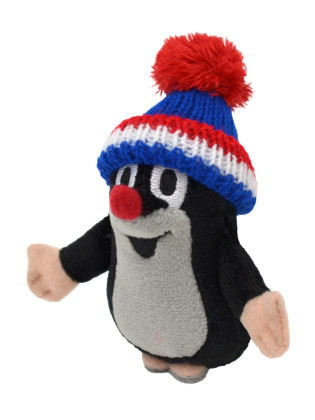 Krtko 10 cm plyšový s čiapkou modrý-trikolóra