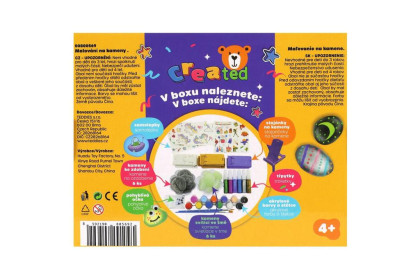 Maľovanie na kamene/kamienky svietiace v tme s farbami a štetcami Created