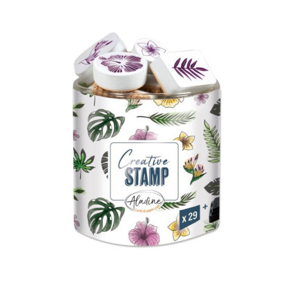 Pečiatky Creative Stamp, 29 ks - Tropické listy Aladine