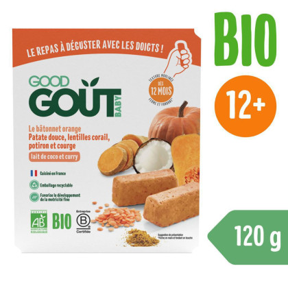 Good Gout BIO BLW Tyčinky z červenej šošovky a tekvice (120 g)