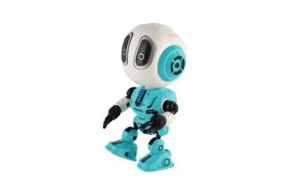 Robot Echo opakujúce vety kovový 12 cm na batérie so zvukom so svetlom