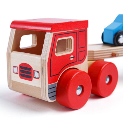 Drevený kamión s autami Bigjigs Toys