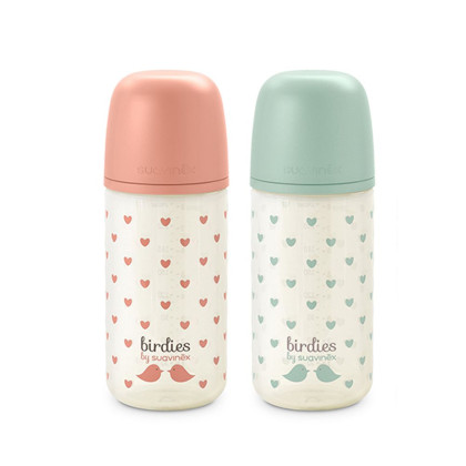 Fľaša sklenená Birdies 240 ml fyziologická SX Pro 0+ SF Suavinex