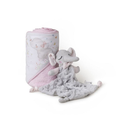 Set froté osuška 100 x 100 cm Interbaby Sloník + prítulka