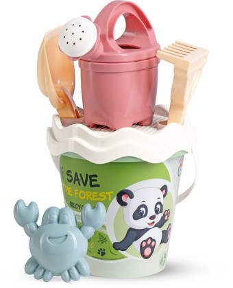 Recyklovaná pastelová sada na piesok stredná - les s kanvičkou Androni