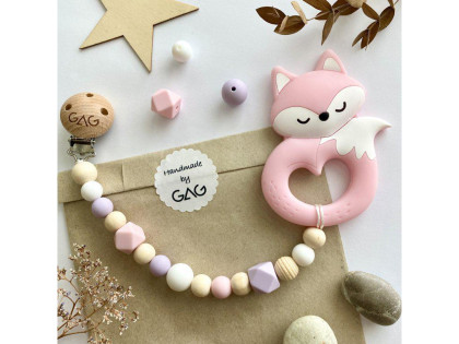 Hryzátko na klipe silikónové Hryzátko lišiak