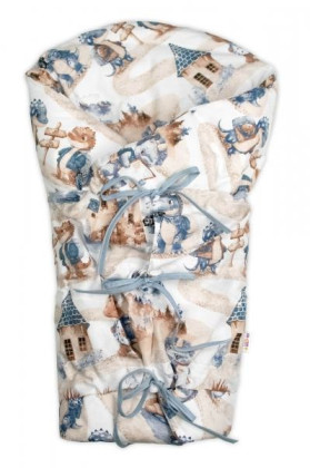 Klasická retro zavinovačka šnurovacia s výplňou - Dino, jeans