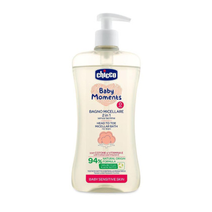 Šampón micelárny na vlasy a telo Baby Moments Sensitive 500 ml Chicco