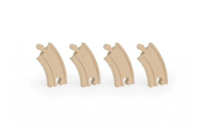 Drevené koľaje zákruta malé 4 kusy