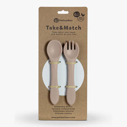 Príbor silikónový Take & Match 6 m+ Petite & Mars