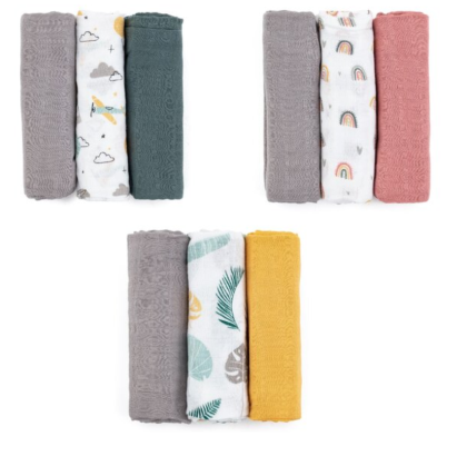 Súprava plienok bambusová mušelínová 3 ks 68 x 68 cm Petite&Mars Moussy