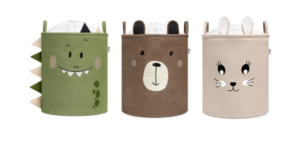 Kôš na hračky XL so šnúrkou, skladací bavlnený / 63 l Sipo