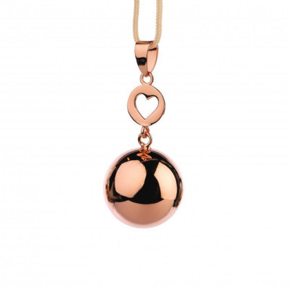 Tehotenská rolnička Fantasy Rose gold heart