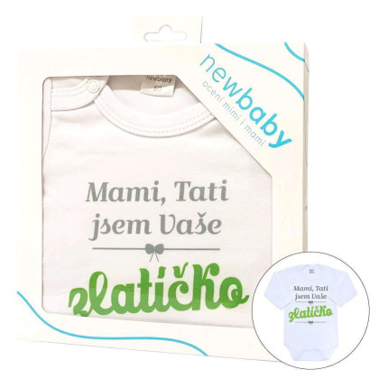 Body s potlačou New Baby Mami, Oci som Vaše zlatíčko - darčekové balenie