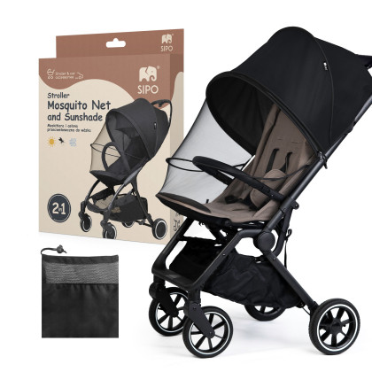 Uni sieťka proti hmyzu & slnečná clona na kočík 2 v 1 Sipo