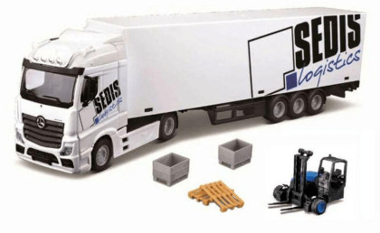 Bburago 1:43 MB Actros SEDIS Logistika s vysokozdvižným vozíkom a príslušenstvom