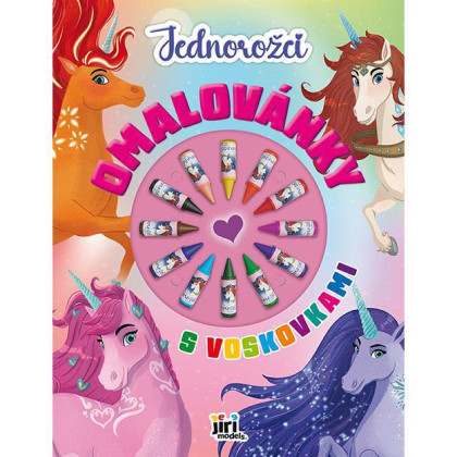 Omaľovánky s voskovkami Jednorožce