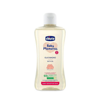 Olej do kúpeľa s bavlnou a vitamínom E Baby Moments Sensitive 200 ml Chicco