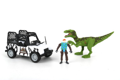 Dinosaurie set s autom