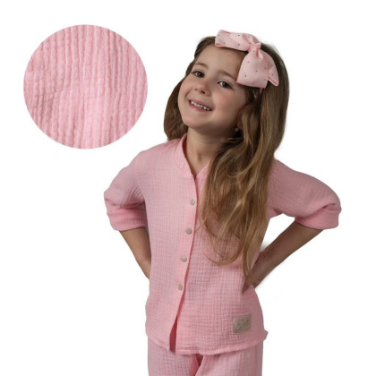 Detská mušelínová košeľa Luca Pink Esito