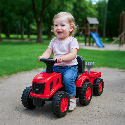 Detské odrážadlo traktor s vlečkou Benny Baby Mix