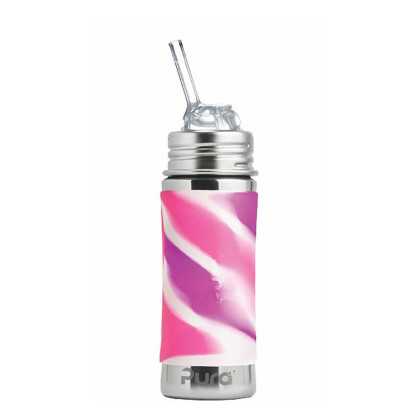 Nerezová fľaša so slamkou 325 ml Pura
