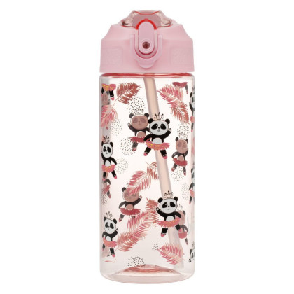 Tritánová fľaša na pitie so slamkou Panda 500 ml Baagl