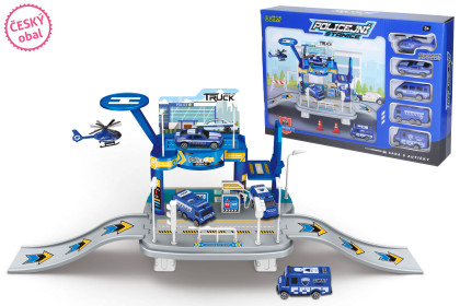 Garáž Policajná stanica s pumpou set 65 cm - český obal