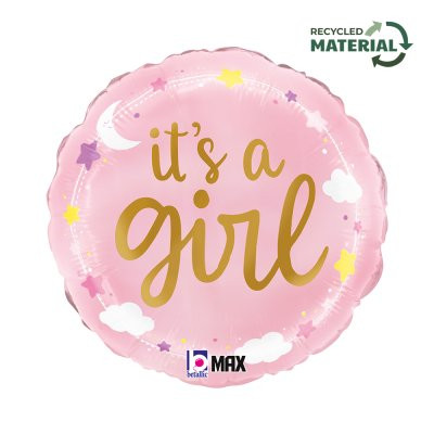 Kruh - Je to dievčatko 18"/46 cm fóliový balónik nafukovací