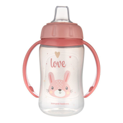 Hrnček tréningový Cute Animals so silikónovým náustkom 320 ml Canpol babies
