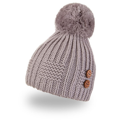 Čiapka pletená brmbolce gombíky Outlast ® Sv. šedá