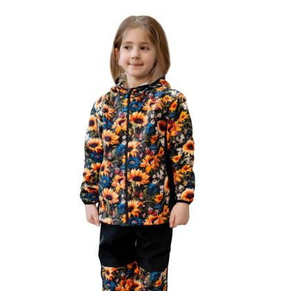 Detská softshellová bunda Duo Slnečnica čierna Esito