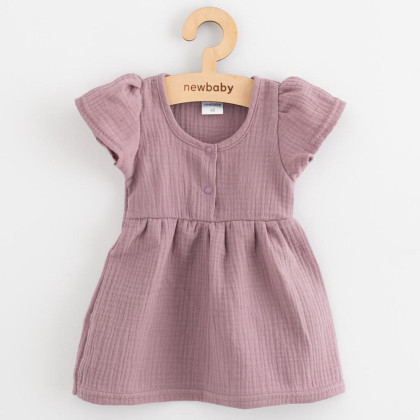 Dojčenské mušelínové šaty New Baby lavender