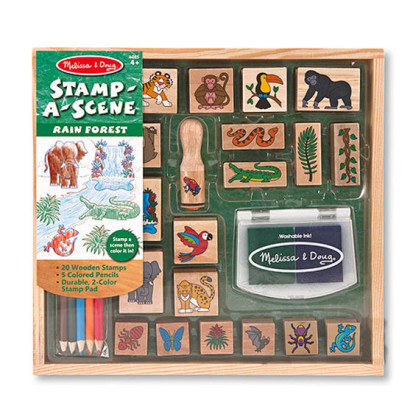 Drevené pečiatky v krabičke Prales Melissa & Doug