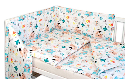 3-dielna sada Mantinel s obliečkami Forest girl 120x90 cm Baby Nellys