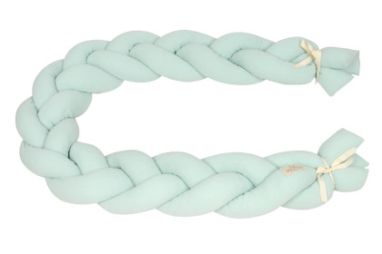 Mušelínový mantinel vrkoč 200 cm Babymatex – chránič do postieľky Mint