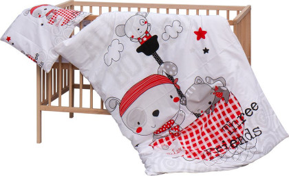 Detská postieľka s kompletnou výbavou Scarlett 120 x 60 cm - Bandy