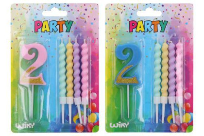 Párty sviečka + 4 ks sviečok