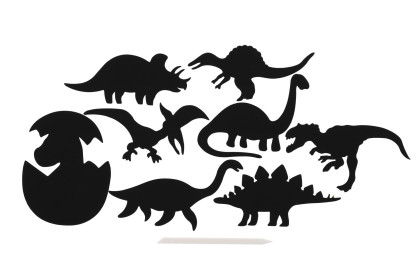 Škrabací obrázok, výrez dúhový dinosaurus 9 ks