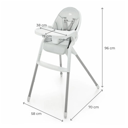 Jedálenská stolička Dinnly 2 v 1 Grey Kinderkraft