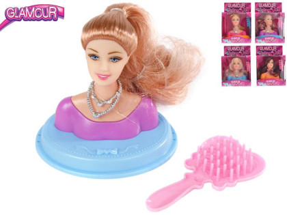 Glamour česacia hlava 9 cm s doplnkami