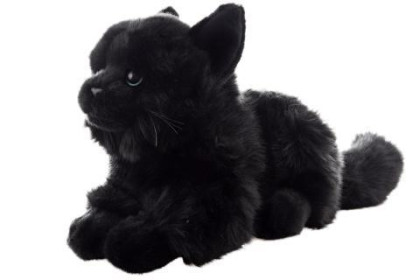 Plyšová mačka čierna ležiaca 20 cm Eco-friendly