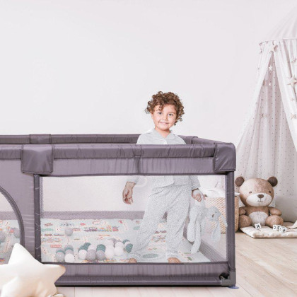 Ohrádka Playpark Grey s matracom BabyGo
