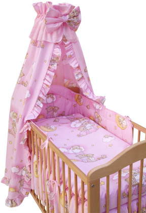 Súprava do postieľky 4dielna Mráčik ružový 120 x 90 cm