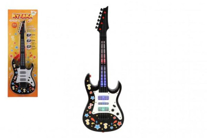 Gitara plast 53 cm s popruhom na batérie so zvukom so svetlom
