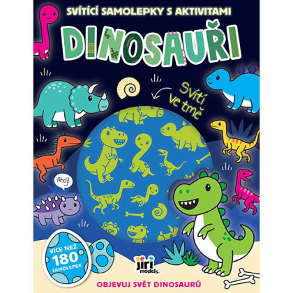 Svietiace samolepky s aktivitami Dinosaury