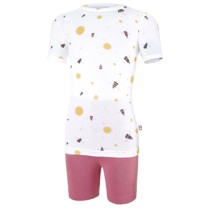 Súprava tenká dievčenské KR Outlast® biela čmeliaci/tm.staroružová Little Angel